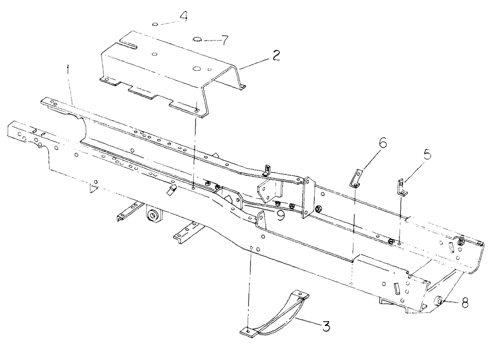 Main Frame And Supports - Cub 154 (S/N 21492-Up) And All Cub 185 Diagram and Parts List for CUB185  Cub Cadet Lawn Tractor